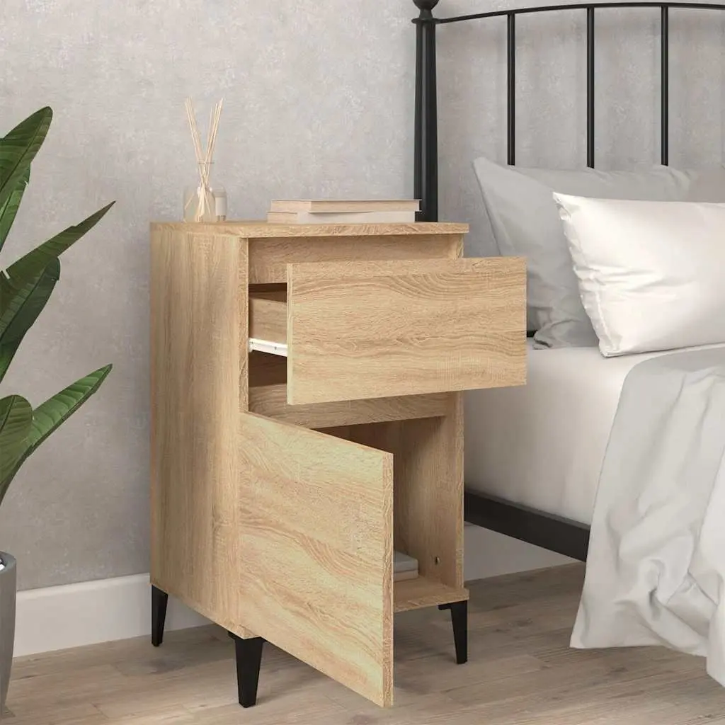 Bedside Table Engineered Wood Brown 40 x 35 x 70 cm