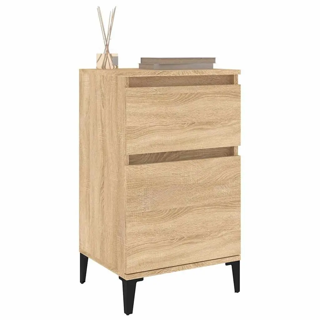 Bedside Cabinets 2 pcs Brown Storage Nightstand Organiser 40x35x70 cm