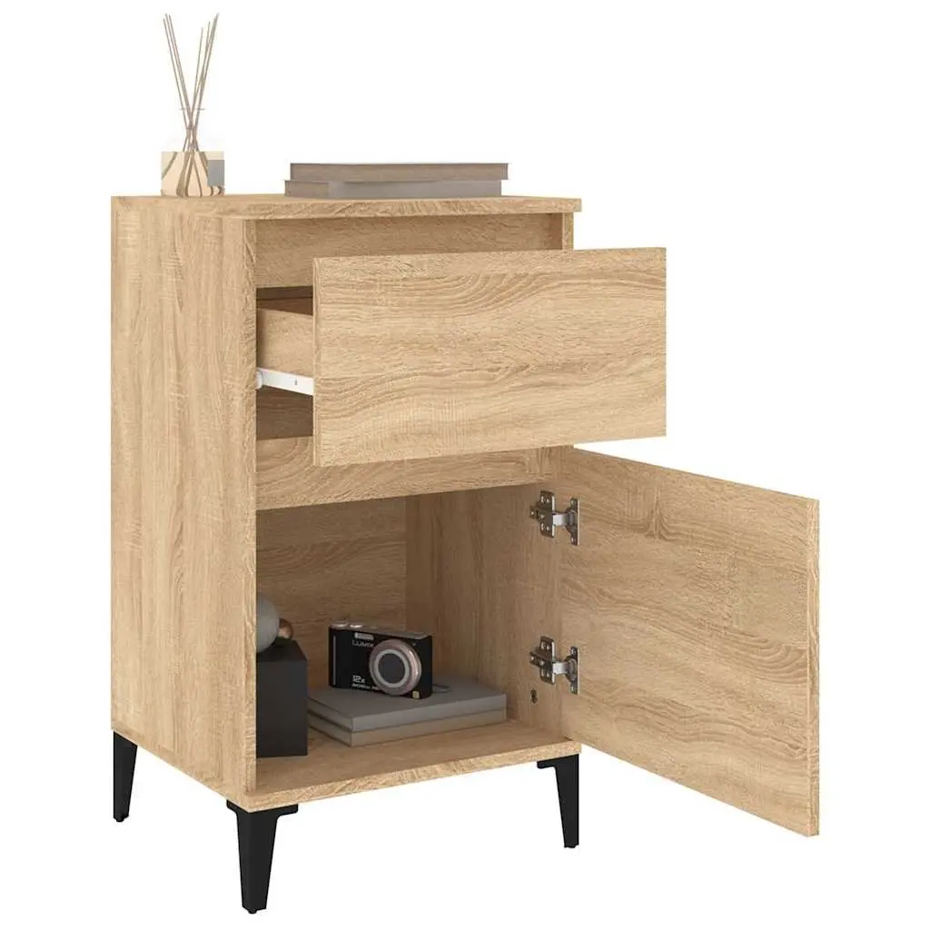 Bedside Cabinets 2 pcs Brown Storage Nightstand Organiser 40x35x70 cm