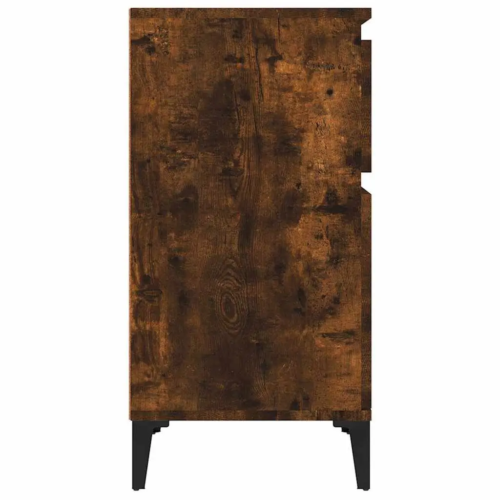 Bedside Cabinets Brown Engineered Wood Storage 2 Piece 40x35x70 cm Furniture