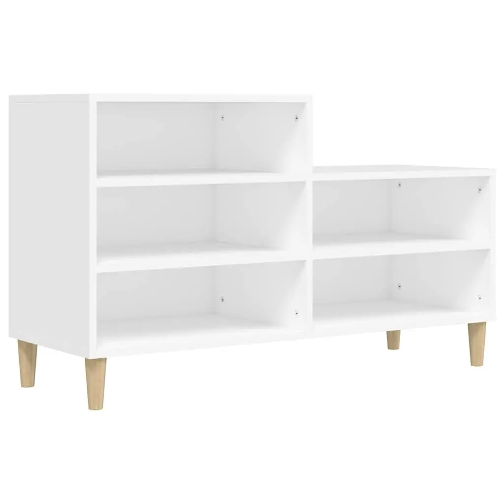Shoe Cabinet White 102x36x60cm Engineered Wood Storage Organiser 5 Compartments