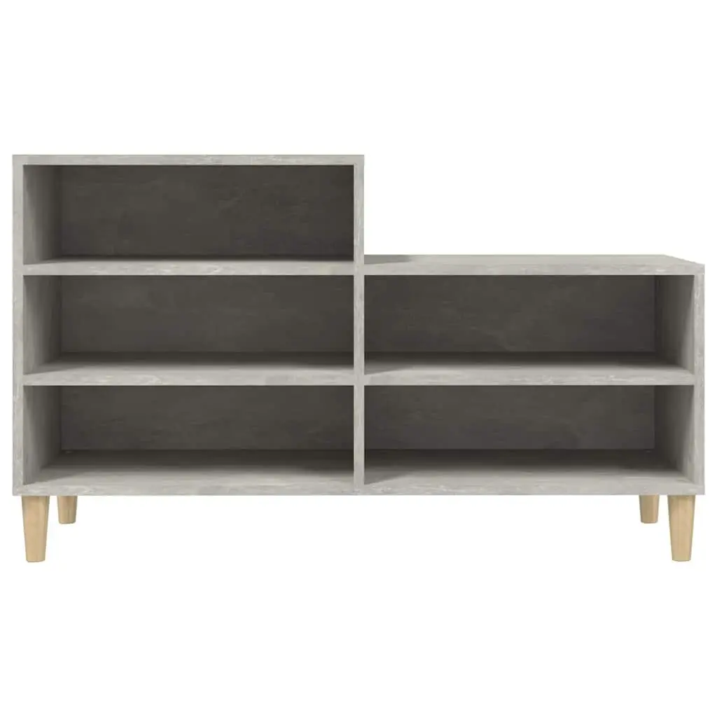 Shoe Storage Cabinet Engineered Wood 5 Compartments Grey Wooden Legs