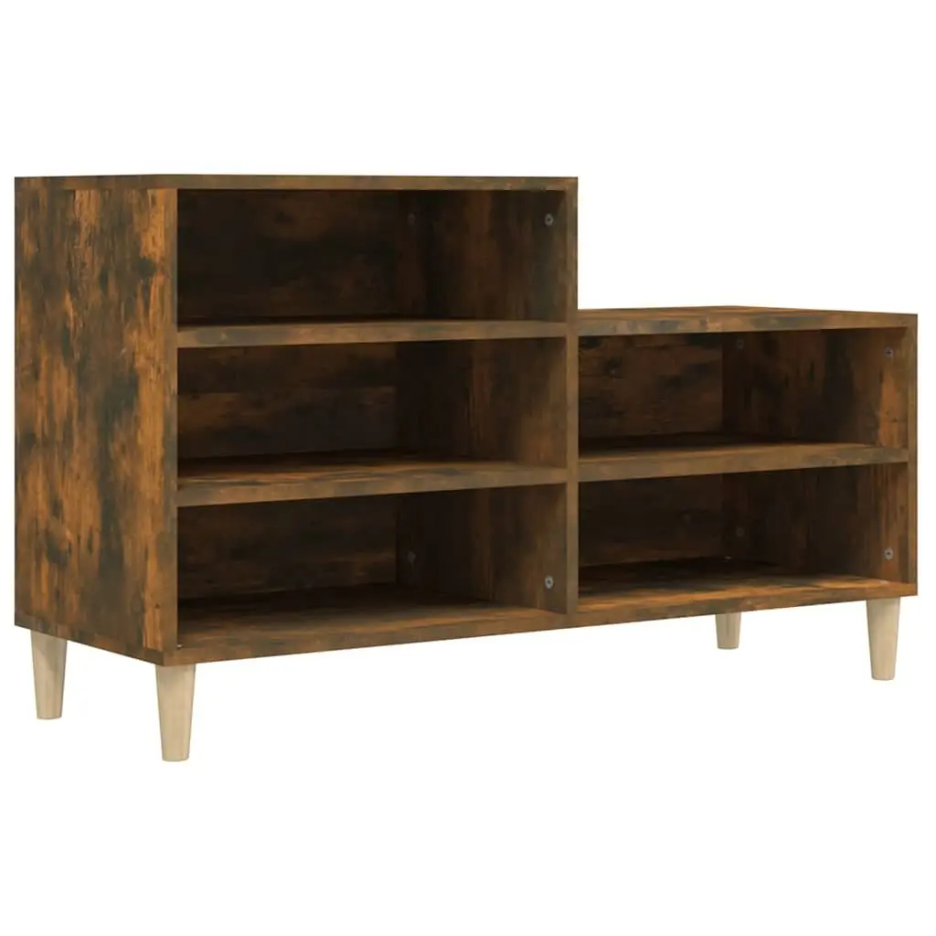 Shoe Cabinet Engineered Wood 102 x 36 x 60 cm Brown 5 Compartments Storage Organiser