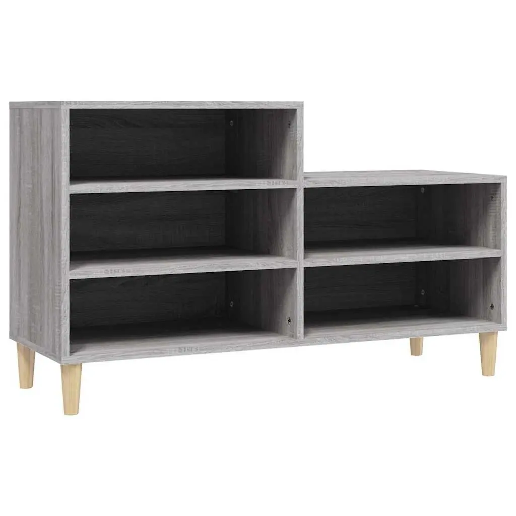 Shoe Storage Organiser Engineered Wood 102cm Grey Sonoma 5 Compartments 36cm Depth 60cm Height