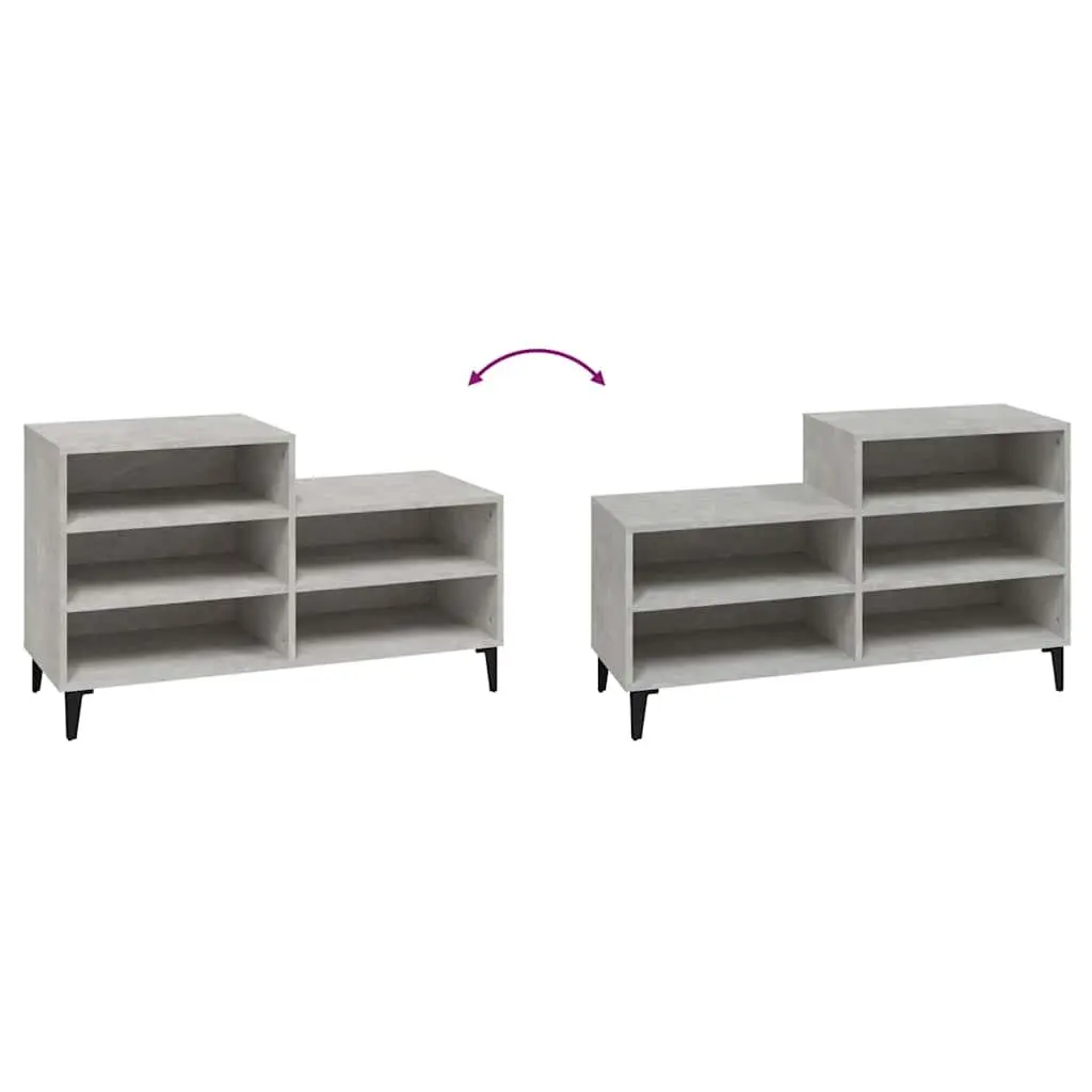 Shoe Cabinet Engineered Wood 102x36x60cm Grey Storage Rack 5 Shelves Organiser