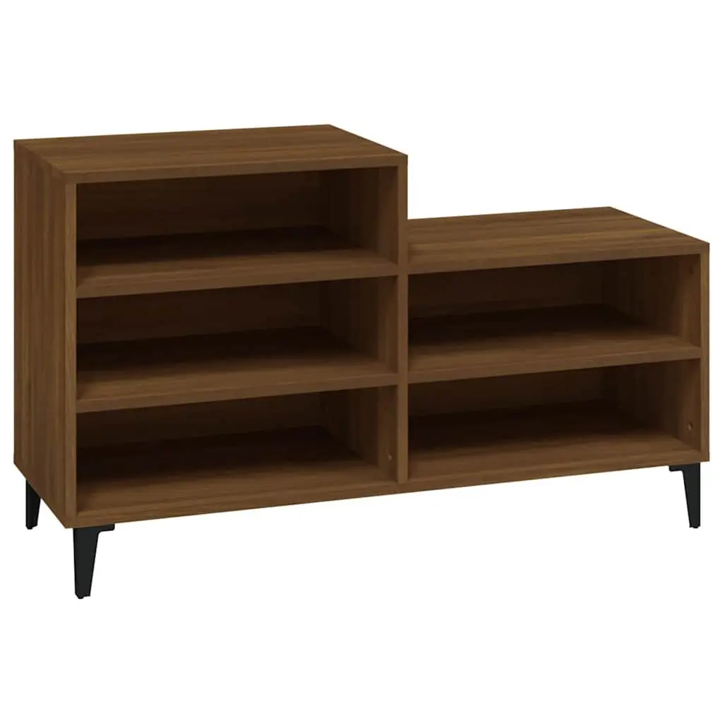 Brown Oak Shoe Cabinet for Home Use