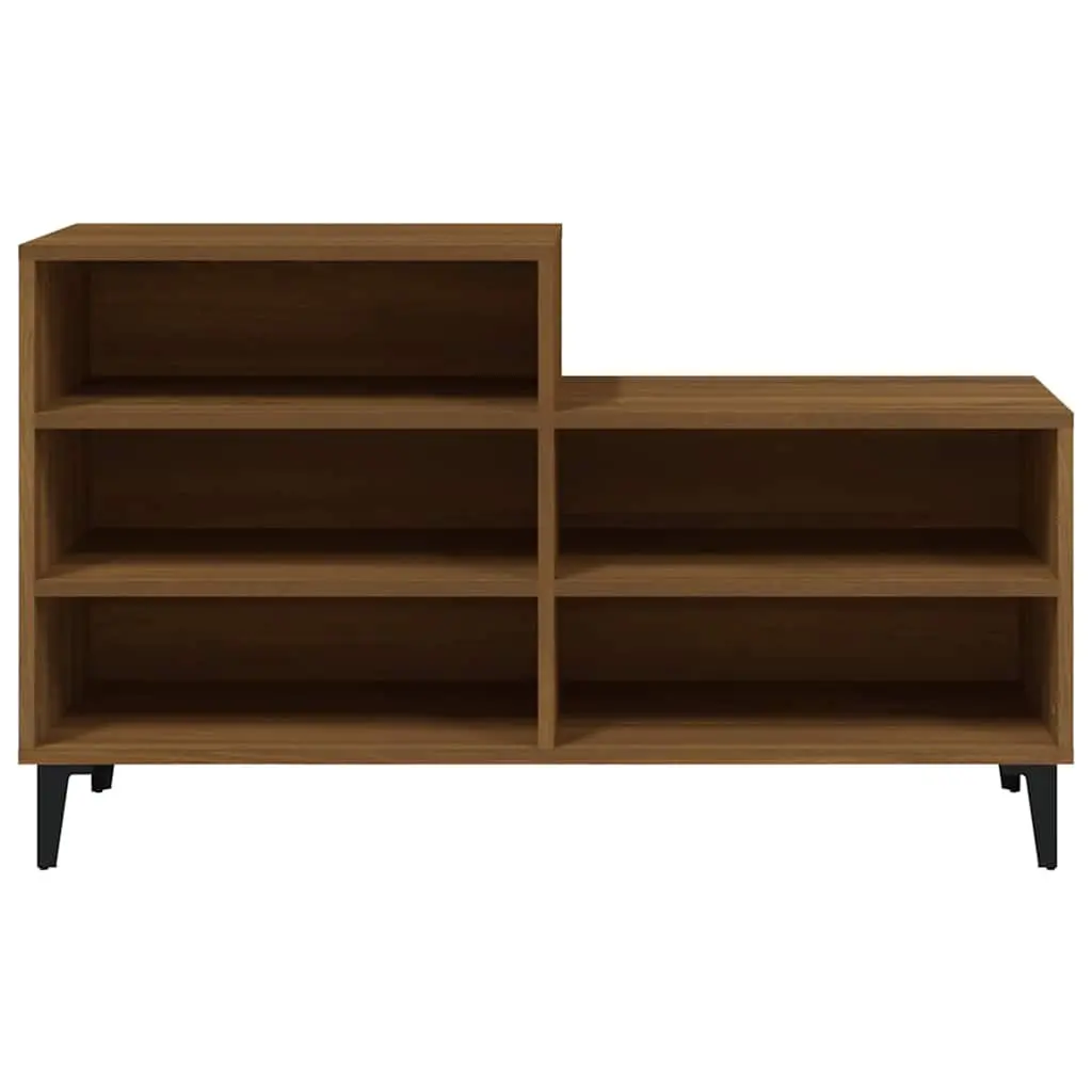 Brown Oak Shoe Cabinet for Home Use