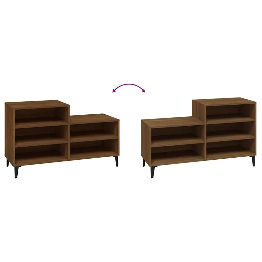 Brown Oak Shoe Cabinet for Home Use