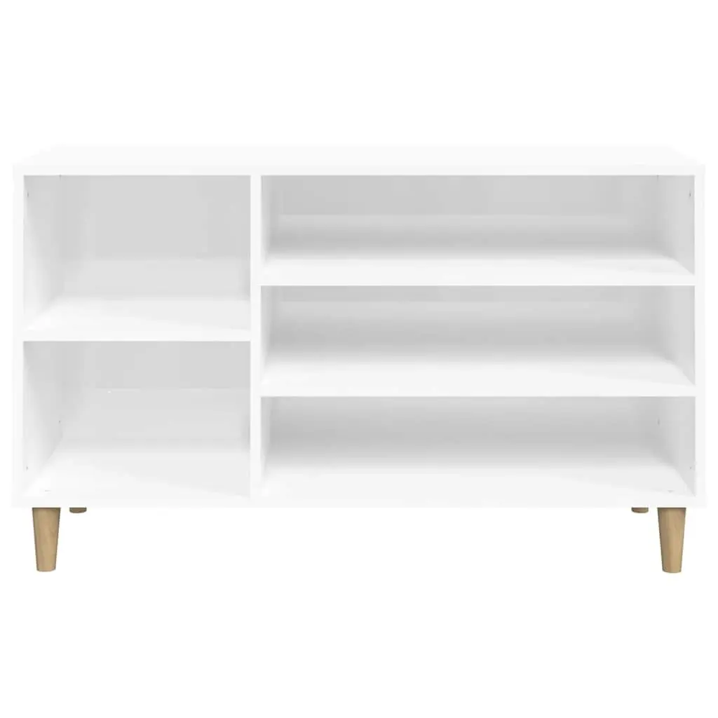 Shoe Cabinet Engineered Wood High Gloss White 102W x 36D x 60H cm
