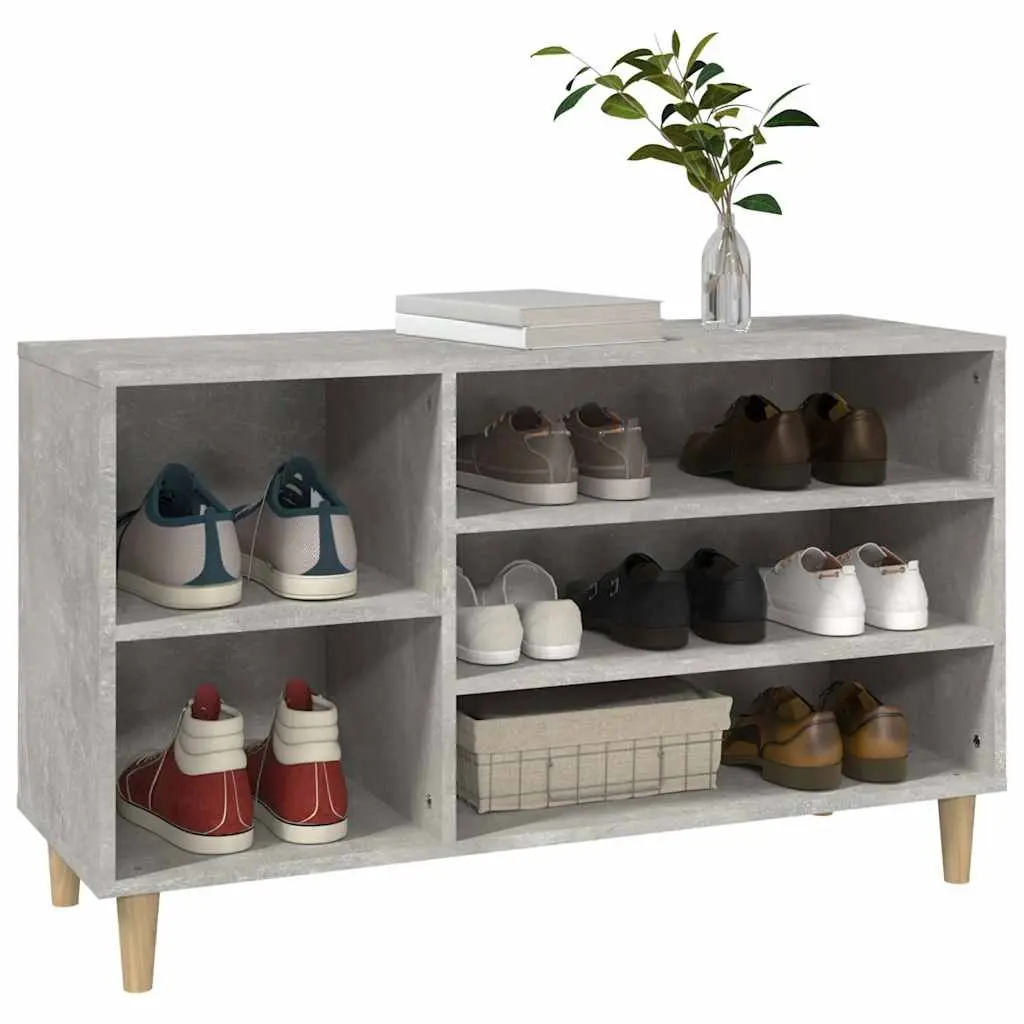 Shoe Cabinet Engineered Wood Grey 102x36x60cm Storage Organiser Hall Furniture