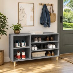 Shoe Cabinet Storage Organiser Grey Sonoma Engineered Wood Hall Wardrobe