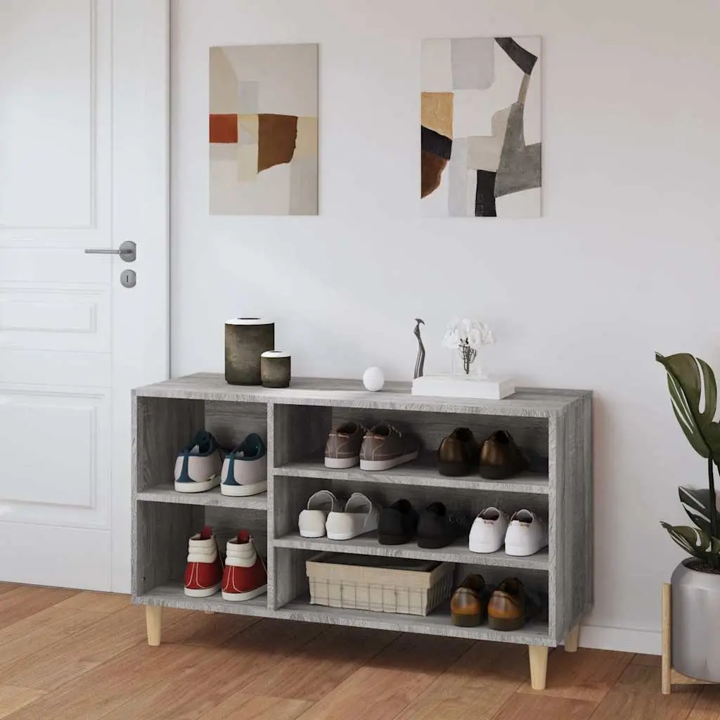 Shoe Cabinet Organiser Engineered Wood 102W x 36D x 60H cm Grey