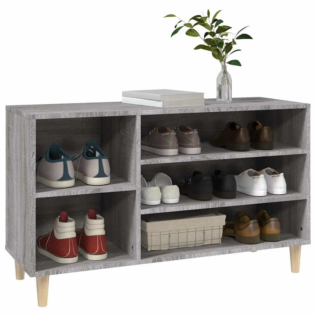 Shoe Cabinet Organiser Engineered Wood 102W x 36D x 60H cm Grey