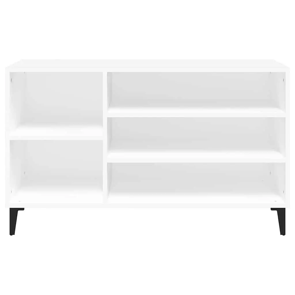 Shoe Cabinet Engineered Wood Storage Organizer White Hallway Furniture 102x36x60cm Multiple Compartments Stable Top Surface