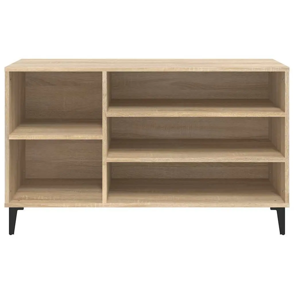 Shoe Storage Cabinet Beige Engineered Wood Organiser 102cm Wide Hallway Furniture Unit