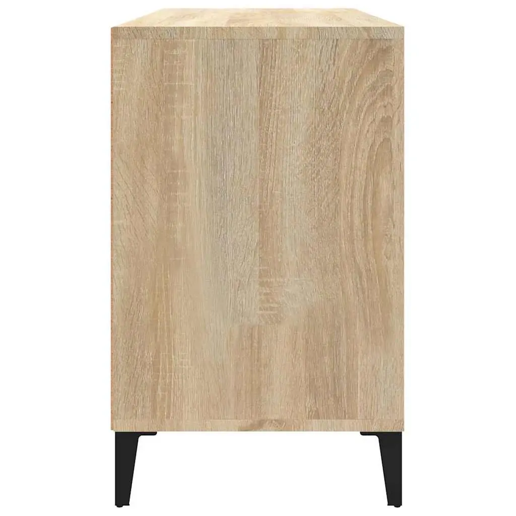 Shoe Storage Cabinet Beige Engineered Wood Organiser 102cm Wide Hallway Furniture Unit