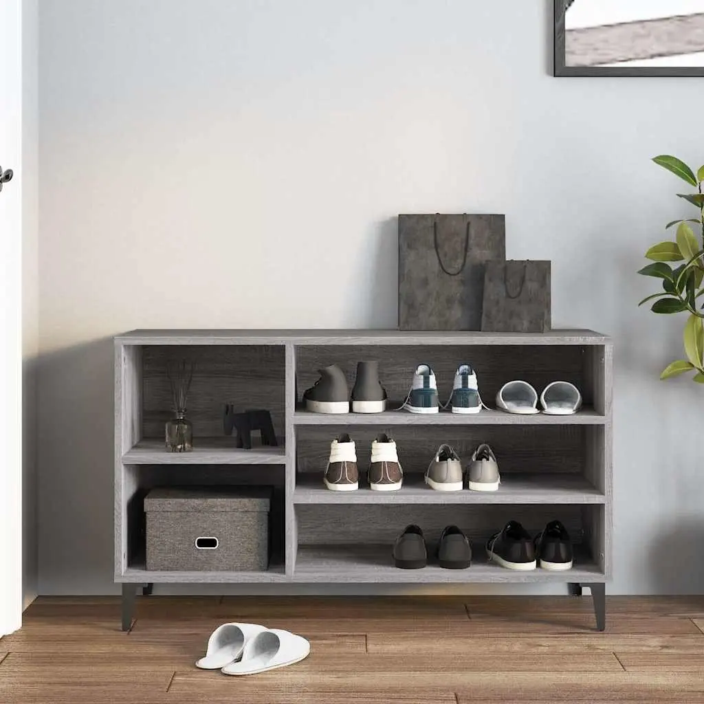Shoe Cabinet Engineered Wood 102cm Grey