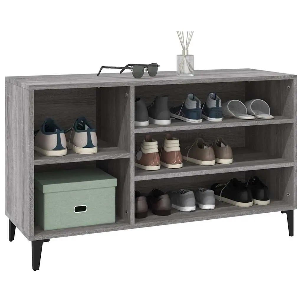 Shoe Cabinet Engineered Wood 102cm Grey