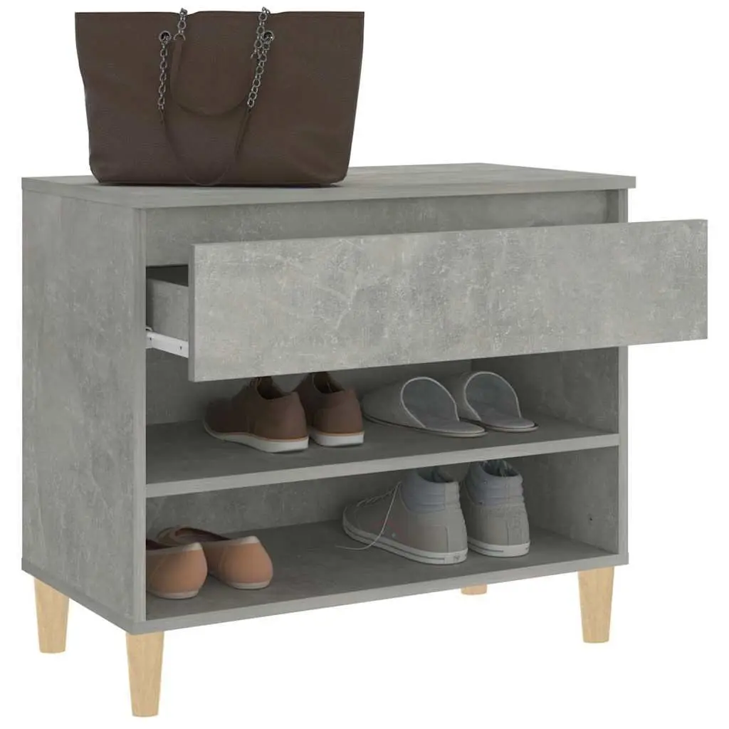 Shoe Cabinet Engineered Wood Grey 70x36x60cm Hallway Storage Organiser