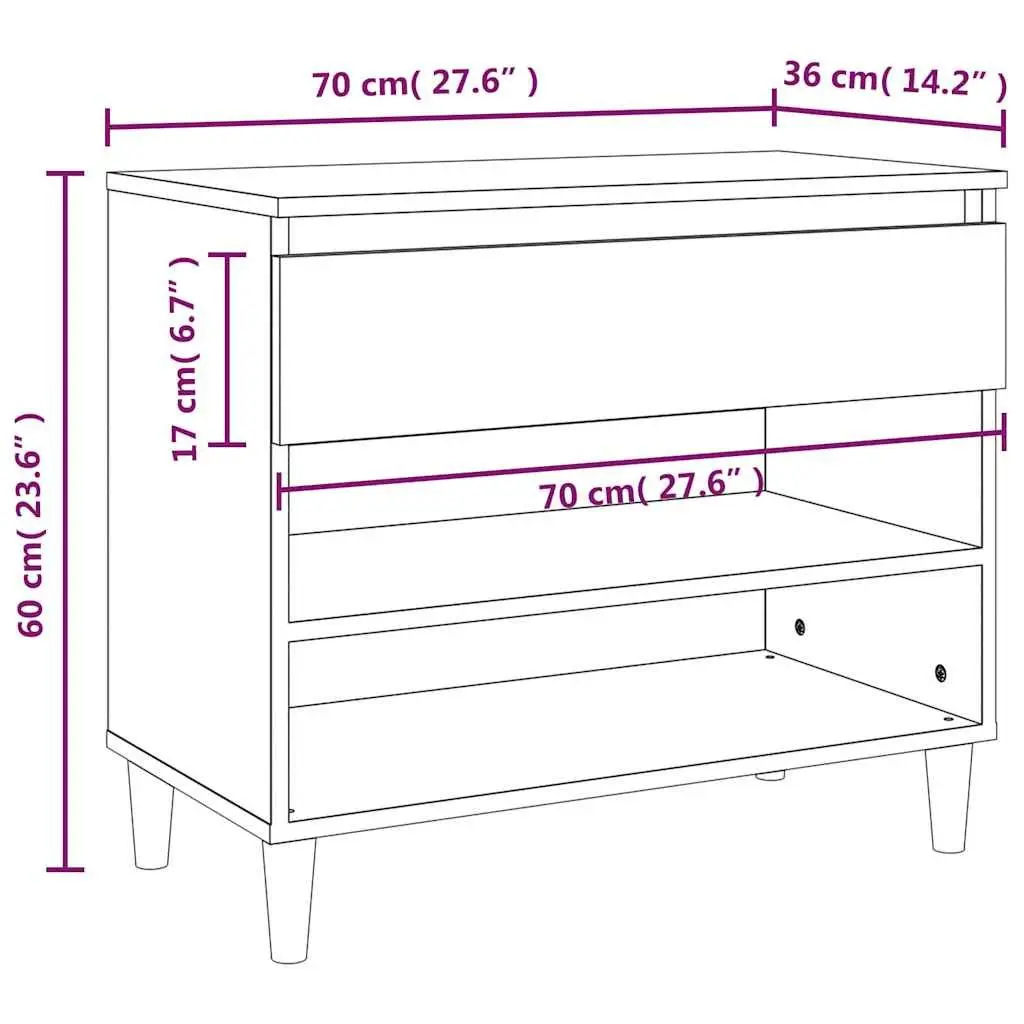 Shoe Cabinet Engineered Wood Grey 70x36x60cm Hallway Storage Organiser