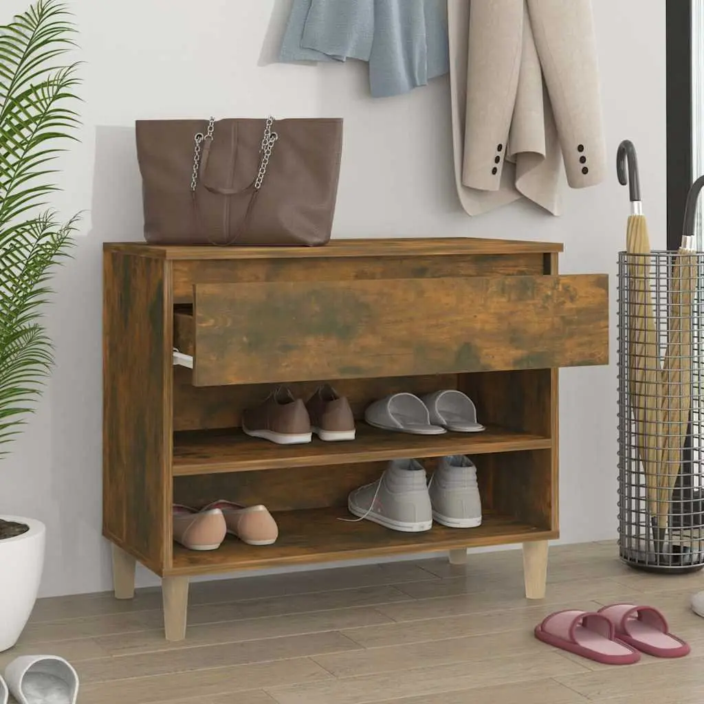 Shoe Cabinet Organiser Engineered Wood 70x36x60cm Brown