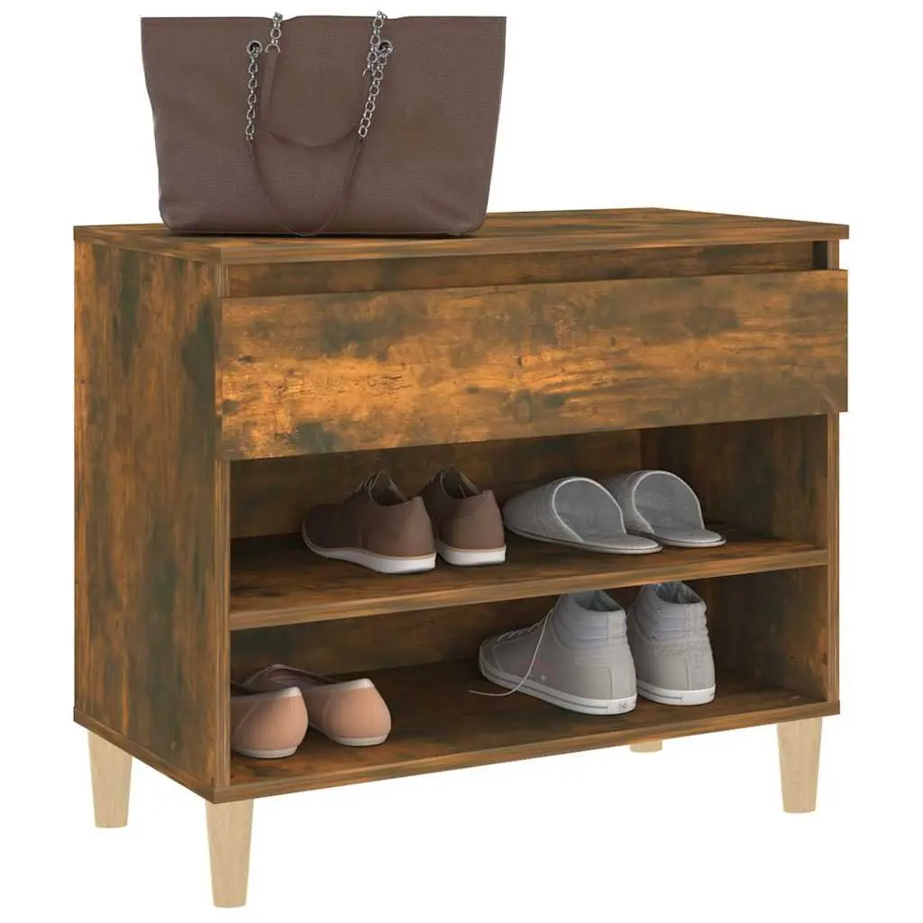 Shoe Cabinet Organiser Engineered Wood 70x36x60cm Brown