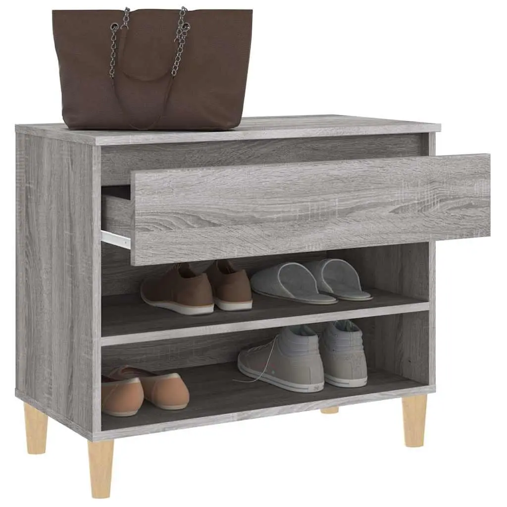 Shoe Cabinet Grey Sonoma 70x36x60 cm Storage Organiser Engineered Wood 2