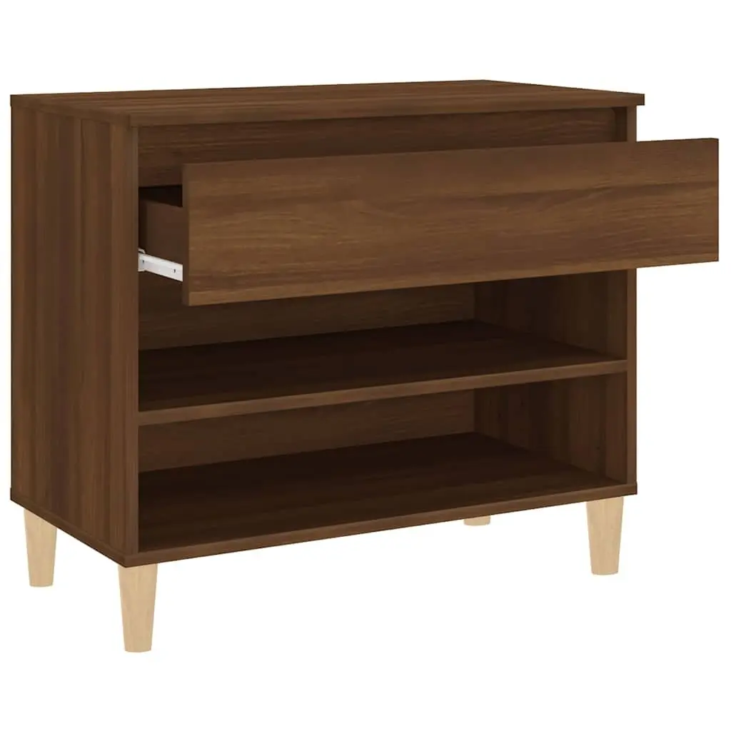 Shoe Cabinet Engineered Wood 70x36x60 cm Brown Oak Storage Organiser