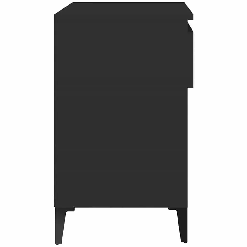 Shoe Storage Organiser Engineered Wood Black 70x36x60cm 2 Compartments Cabinet
