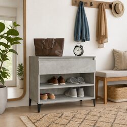 Practical Shoe Cabinet with Drawer and Two Compartments
