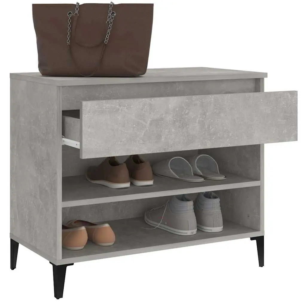 Shoe Cabinet Organiser Engineered Wood 70W x 36D x 60H cm Grey