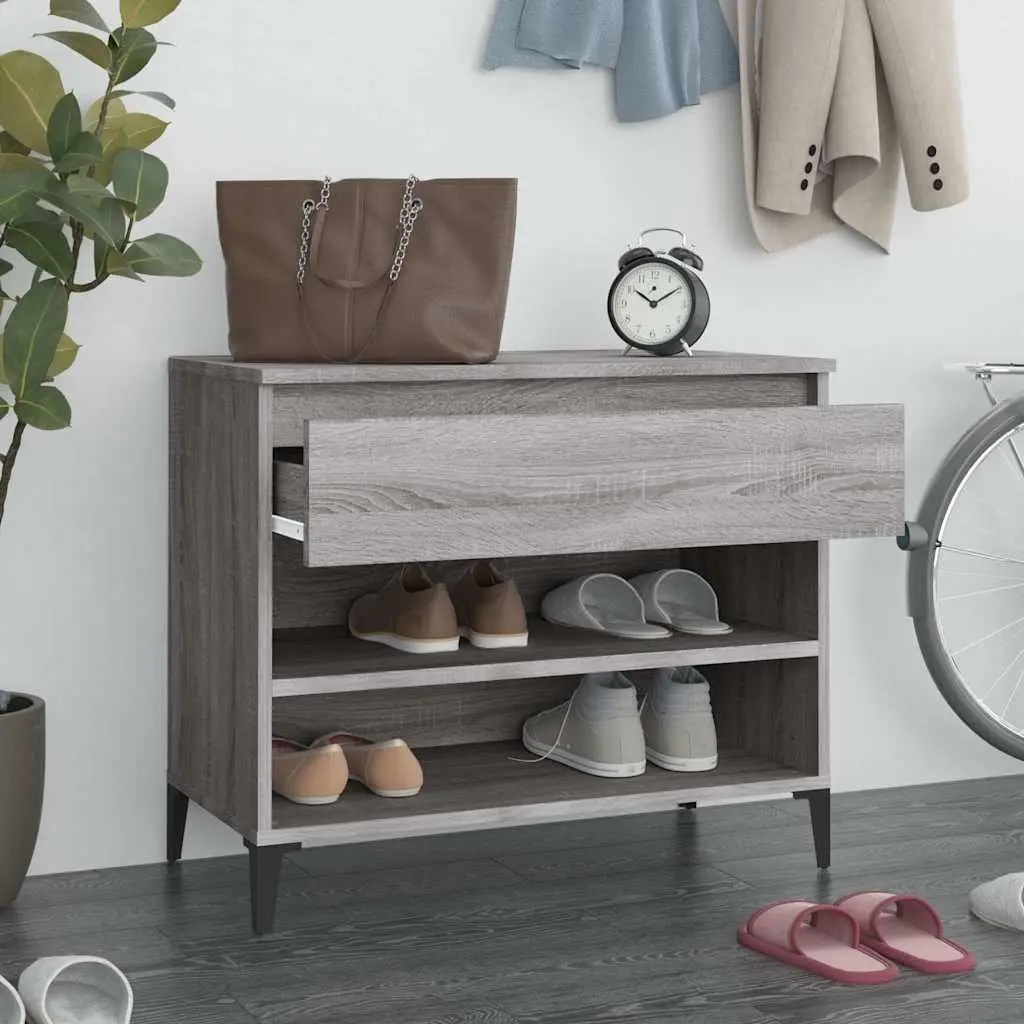 Shoe Cabinet Engineered Wood Grey 70x36x60 cm