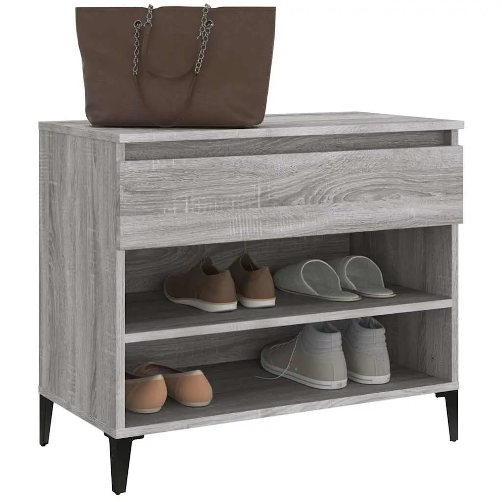 Shoe Cabinet Engineered Wood Grey 70x36x60 cm