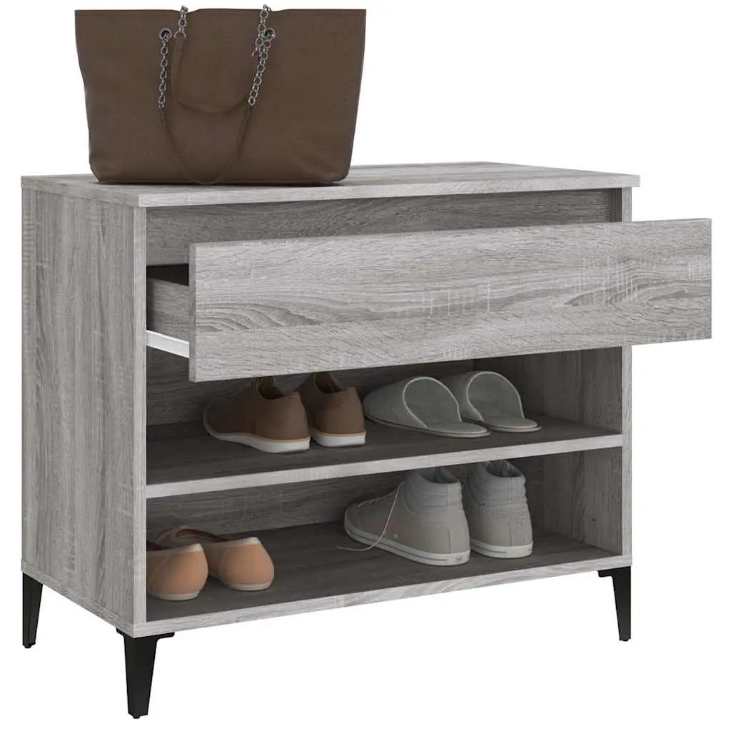 Shoe Cabinet Engineered Wood Grey 70x36x60 cm