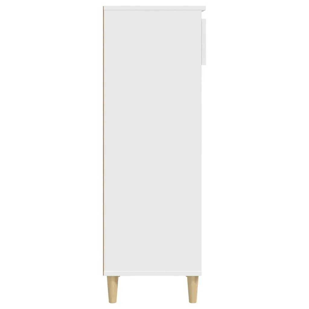Shoe Cabinet Engineered Wood White 105cm Height 40cm Width 36cm 4 Open Shelves 1 Drawer Compact Storage Organizer
