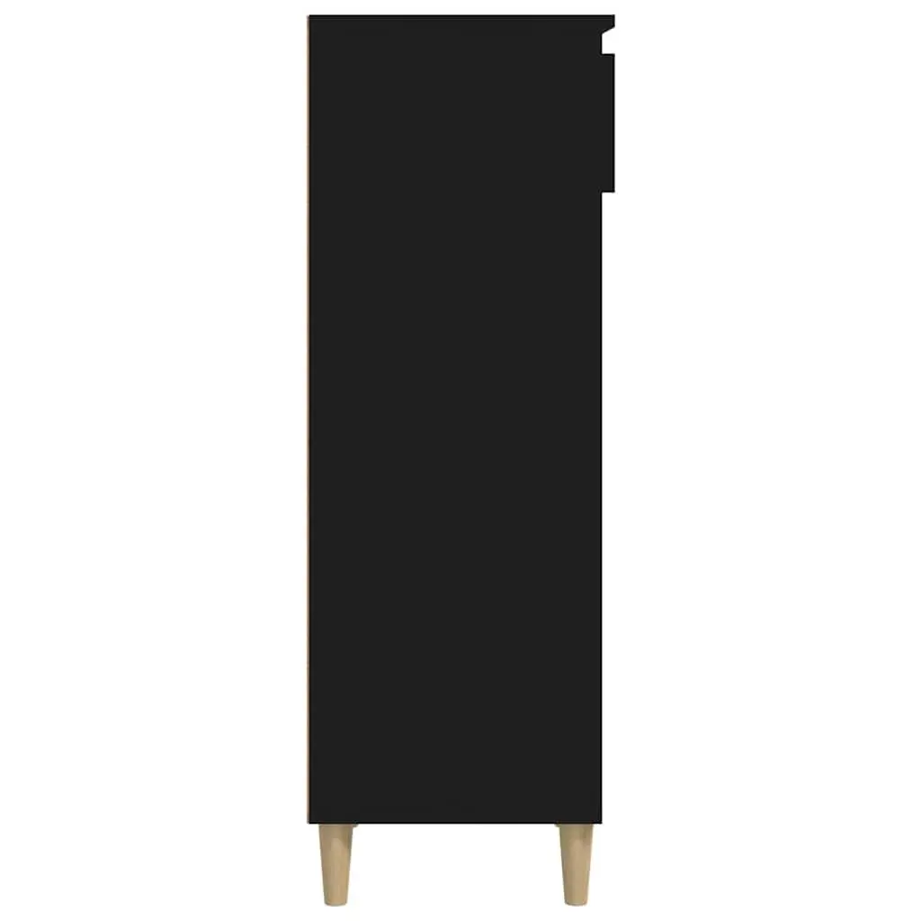 Shoe Cabinet Engineered Wood 40x36x105cm Black 4 Shelves 1 Drawer