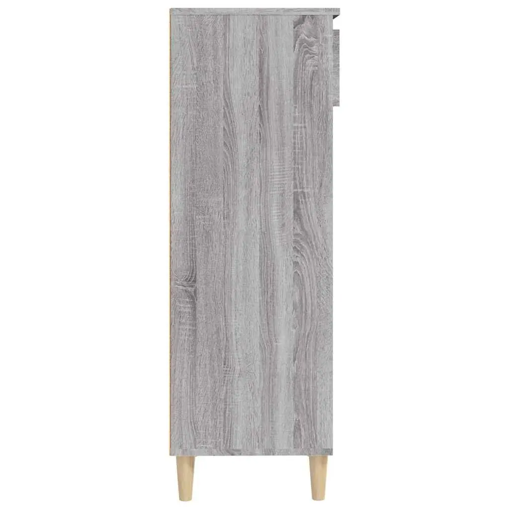 Shoe Cabinet Engineered Wood 40x36x105 cm Grey with 4 Shelves and Drawer
