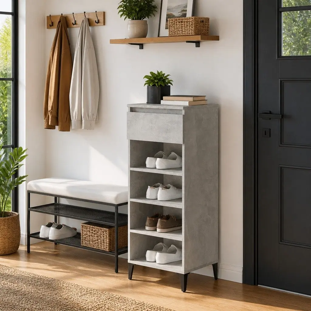 Shoe Rack in Grey with Ample Storage Space