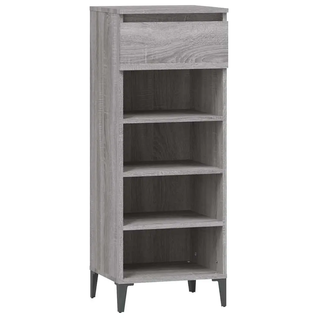 Shoe Rack Storage Cabinet Engineered Wood 40x36x105cm Grey