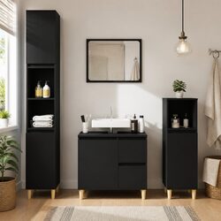 Versatile Black Bathroom Cabinet for Everyday Use