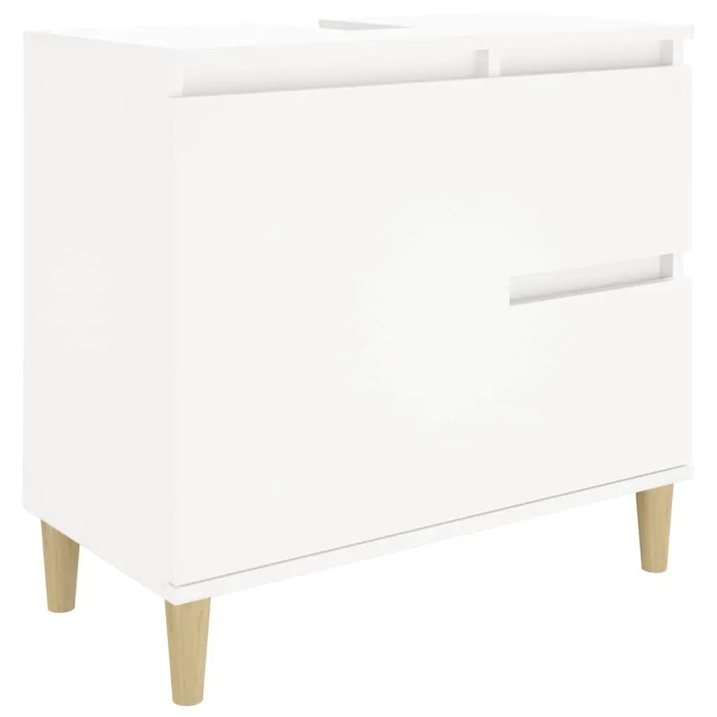 Bathroom Cabinet Engineered Wood White 2 Drawers 1 Door Compartment Storage Unit