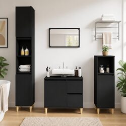 Functional Black Vanity Cabinet for Bathroom Storage
