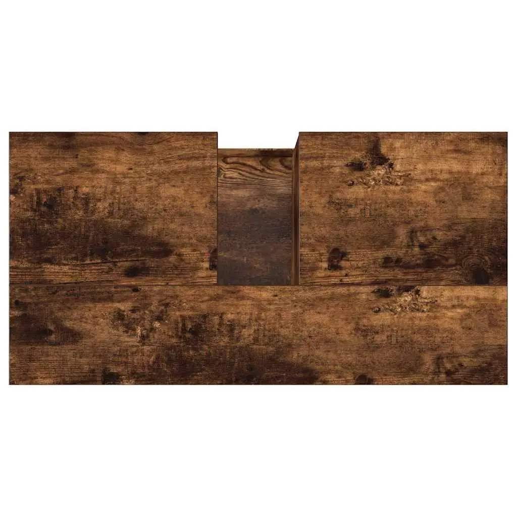 Bathroom Cabinet Engineered Wood 65x33x60cm Smoked Oak 2 Drawers