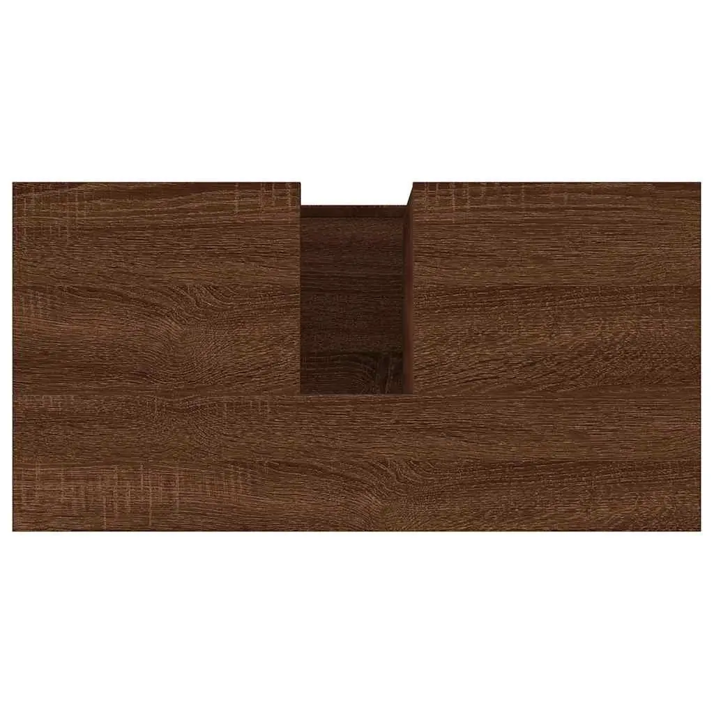 Bathroom Cabinet Engineered Wood 65x33x60cm Brown Oak Storage Cupboard