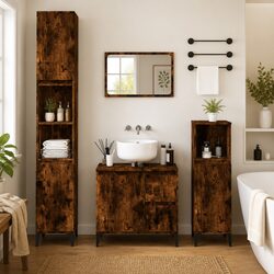 Bathroom Vanity Storage Cabinet in Brown