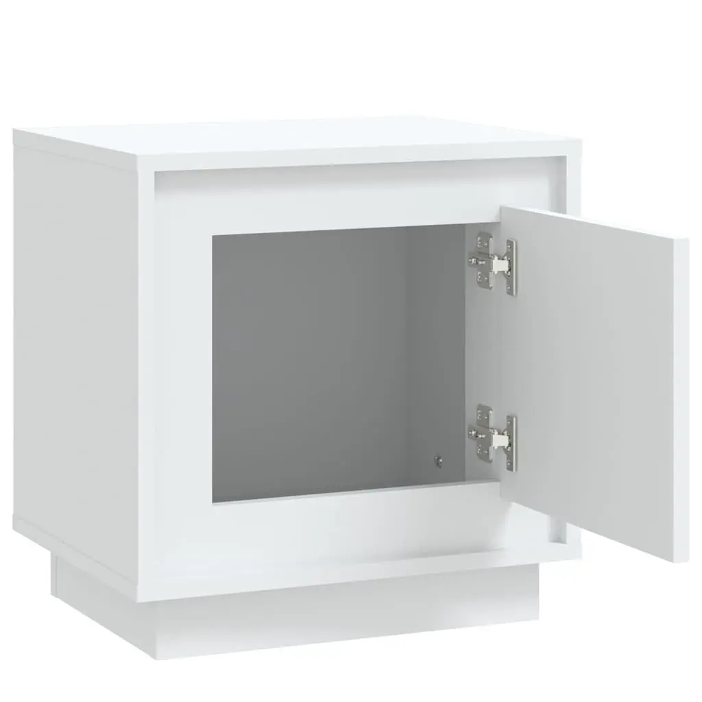 Bedside Cabinets Engineered Wood 44x35x45 cm White Modern Nightstand Storage Cabinet 2 pcs