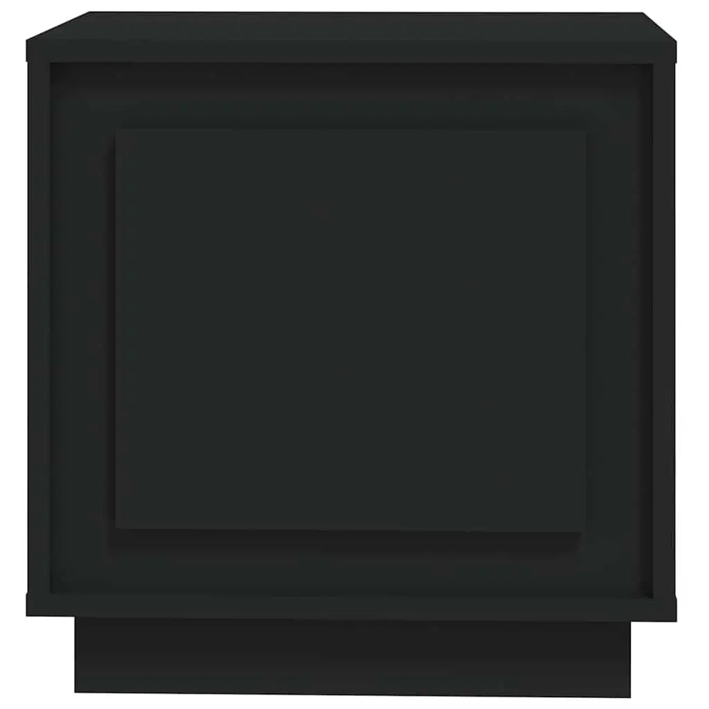 Bedside Cabinet Engineered Wood 44x35x45cm Black Modern Nightstand Storage Table
