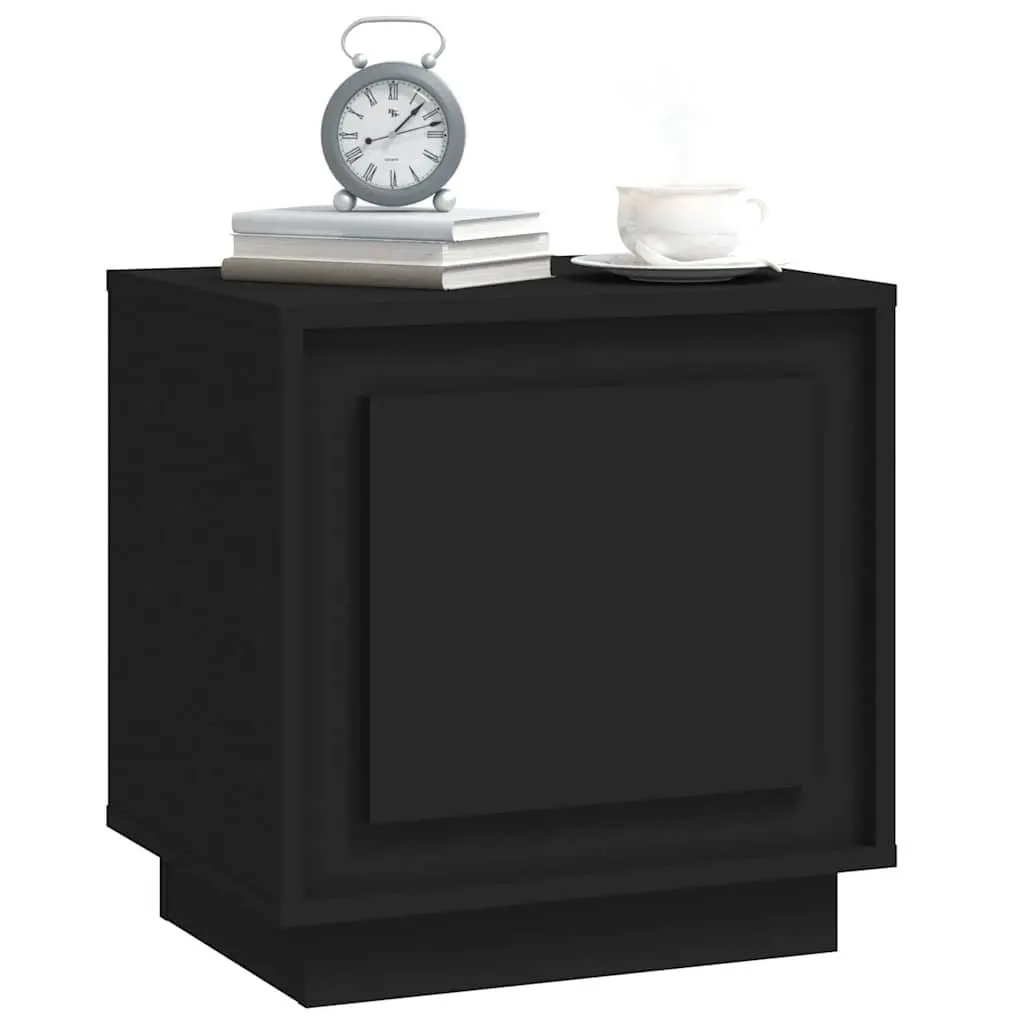 Bedside Cabinets Engineered Wood 44x35x45 cm Black 2 pcs Storage Nightstand