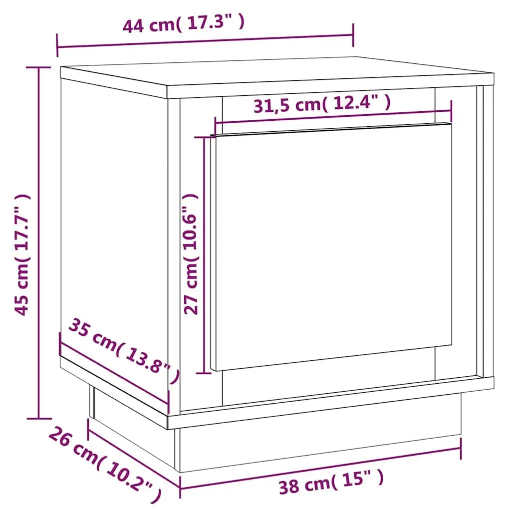 Bedside Cabinets Engineered Wood 44x35x45 cm Black 2 pcs Storage Nightstand