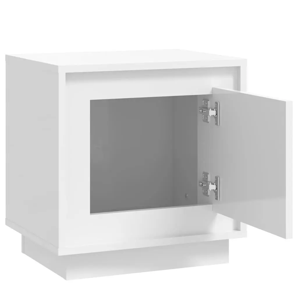 Bedside Cabinets White 44x35x45cm Modern Nightstand Storage Cabinet Set of 2